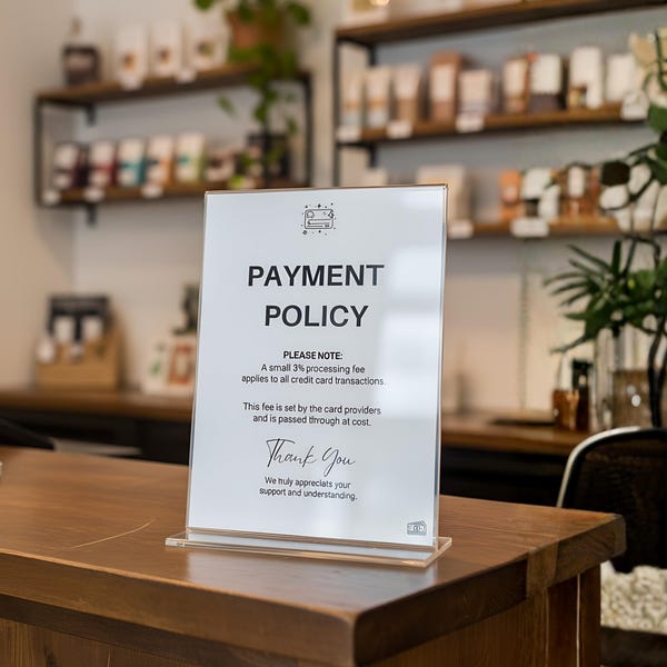 Credit Card Surcharge Sign - Etsy