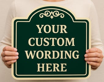 Letrero metálico personalizado para exterior o interior. Crea tu propio letrero. Personaliza tu letrero de jardín con tu propio texto para el hogar o el negocio. Resistente a la decoloración.