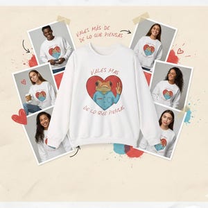 ハートのカエル Vales Ma De Lo Que Piensas スウェットシャツ、BADBunn