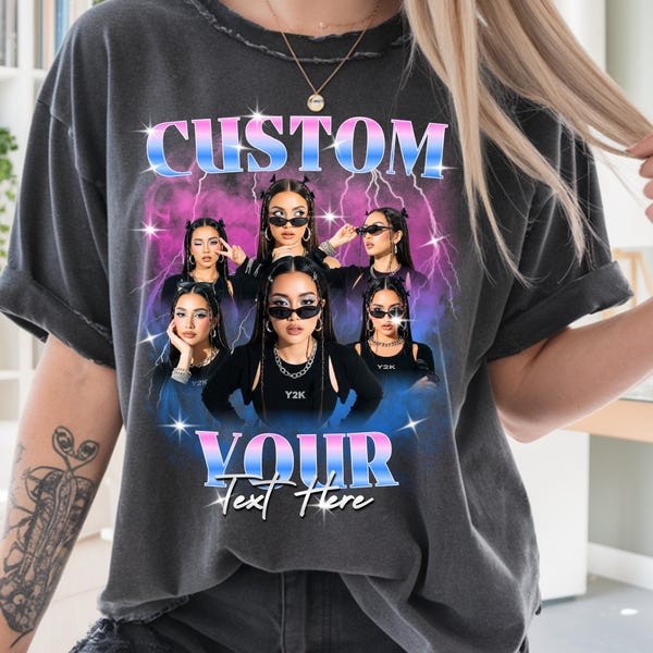 Custom Y2K Photo Collage DTF Transfer • Personalized Retro Portrait Shirt Design • Ready to Press