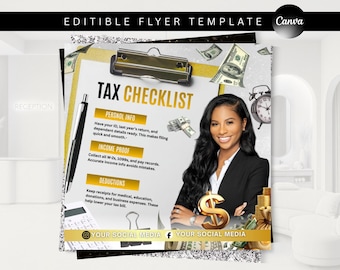Tax Preparation Flyer, Tax Flyer, Tax Season, Tax Docs Checklist, Income Tax 2025 Accountant Flyer, Credit Repair Flyer, Business Flyer