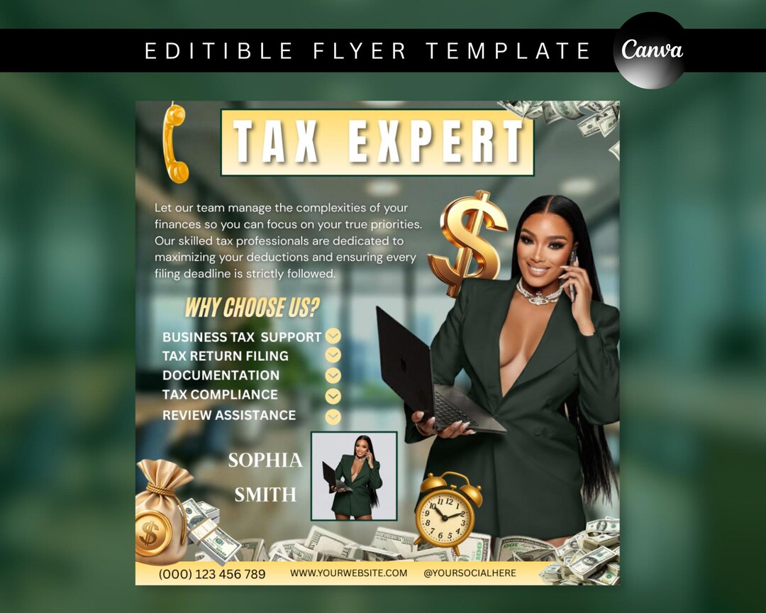 Editable Tax Prep Flyer Template | Luxury Income Tax Services Flyer ...