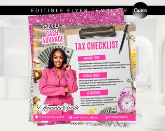 Tax Prep Service Flyer, Tax Preparation Flyer, Accounting Flyer, Tax Consultant Marketing Template, Tax Flyer for Tax Season, DIY in Canva