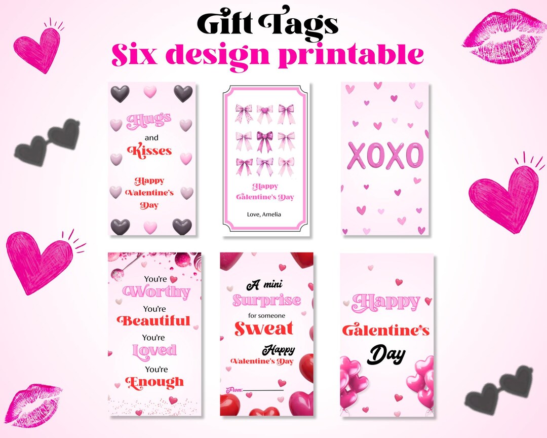 Valentine Gift Tag Printable Valentine Tags for School Valentine ...