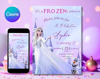 Frozen Birthday Invitation Frozen Invitation Elsa Birthday Invitation Frozen Party Invitation Girl Birthday Invite Theme EDITABLE Instant
