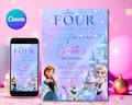 Frozen Four The First Time In Forever Birthday Invitation Frozen 4th Birthday Invitation Kids Fourth Party Invite Elsa Anna Theme EDITABLE