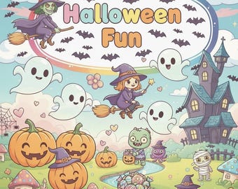 Halloween Fun Kinder Malbuch - 20 Seiten PDF