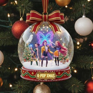 Personalized Kpop Demon Hunters Ornament, Huntrix Christmas Ornament, Rumi Zoey Mira KPDH Christmas Ornament, Kpop Fan Gift, Christmas Decor