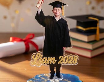 Personalized Graduation Acrylic Spinning Standee, Personalized Graduation Photo Acrylic Standee, Spinning Picture Display, Senior 2026 Gift
