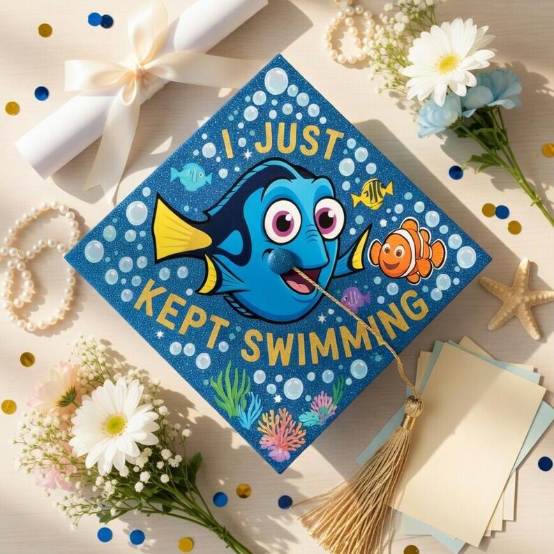 Finding Nemo Topper, Dory Graduation Cap Topper, Nemo and Friends ...