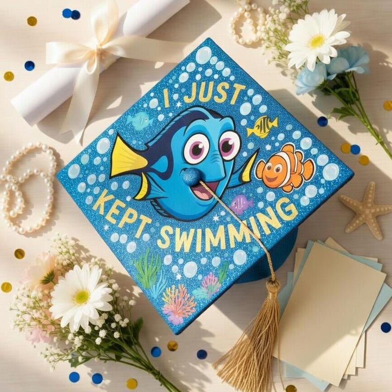 Finding Nemo Topper, Dory Graduation Cap Topper, Nemo and Friends ...
