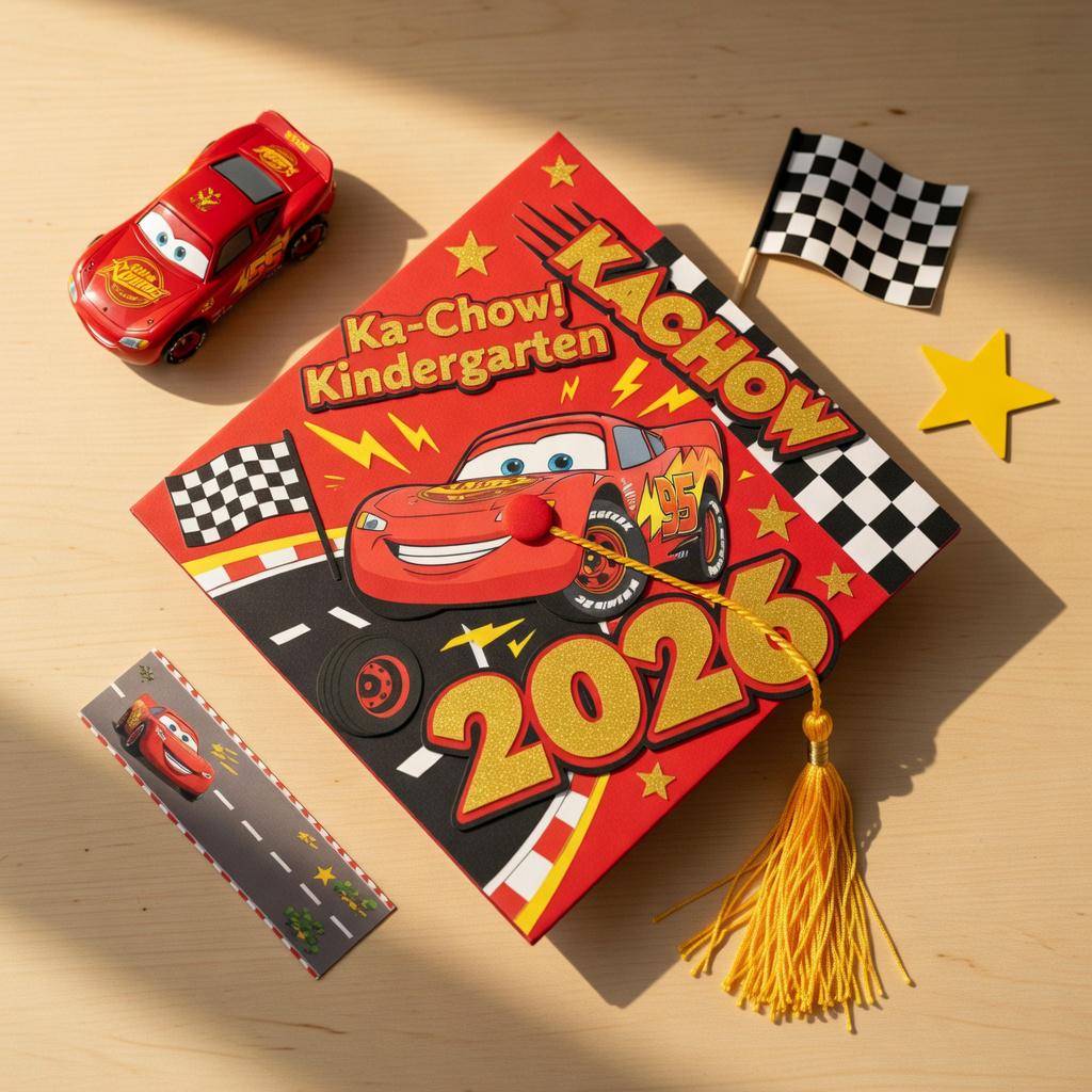 Cars Graduation Lay Disney Cars Graduation Cap Topper, Race Car Kinder Grad 2026, Lightning ...