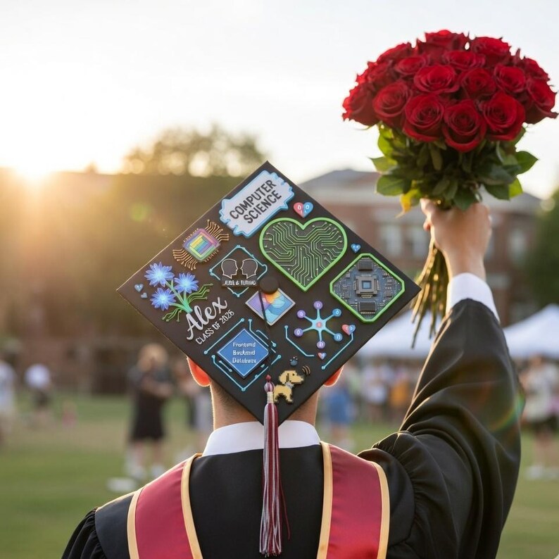 Custom Computer Science Graduation Cap Topper, Custom Software Engineer ...