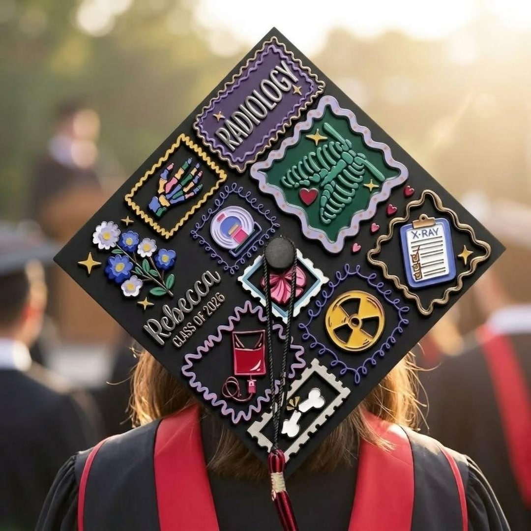 Custom Radiology Graduation Cap Topper, Personalized Rad Tech ...