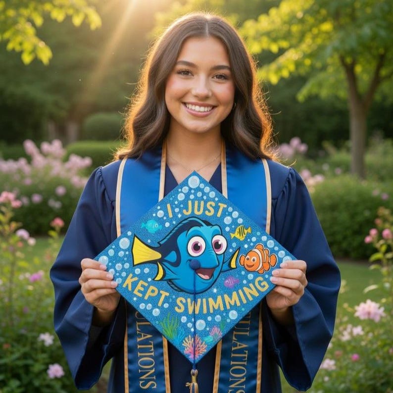 Finding Nemo Topper, Dory Graduation Cap Topper, Nemo and Friends ...
