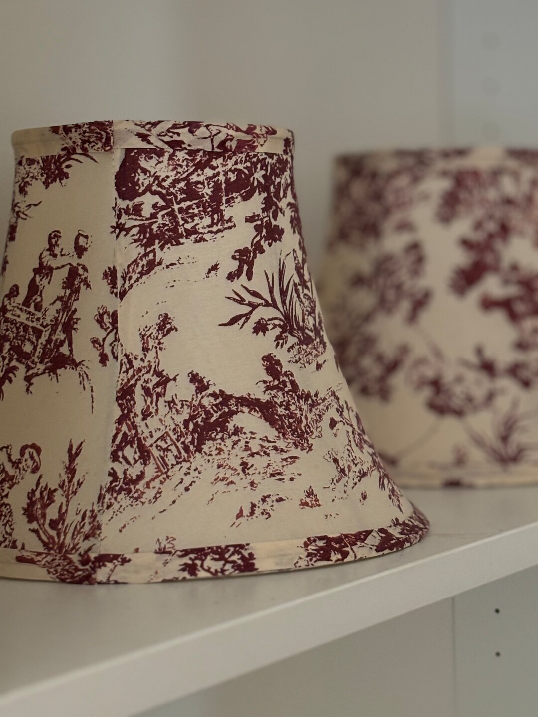 French Provincial Decor , Toile Lampshade, Pair of Toile Lampshades ...