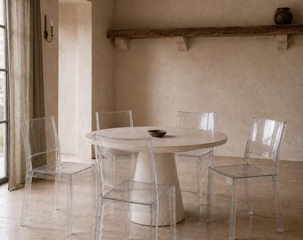 Set of 5 Kartell La Marie Chairs by Philippe Starck, Clear Polycarbonate Italian Modern Dining Chairs