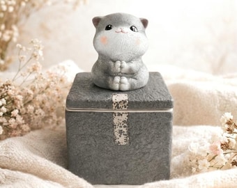 Pet Urn with Figurine, Personalized Pet Urn, Custom Engraved Memorial Urn, Cat Dog Urn for Ashes, Pet Loss Gift