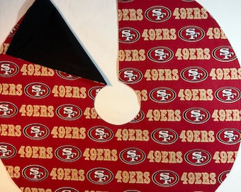 San Francisco 49ers Mini Tabletop Christmas Tree Skirt Tailgate