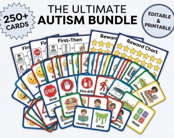 Visual Schedule for Autism Bundle | 250+ PECS Communication Cards | Daily Routine Chart Toddler | First Then Board | ADHD Special Education