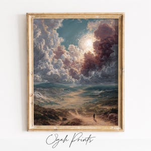 Ezekiel's Vision Printable Art – Moody Spiritual Landscape, Dramatic Valley Scene (Digital Download)