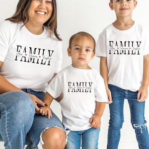 Family T-Shirt Set – Personalisiert mit Namen – Partnerlook Shirts für die ganze Familie