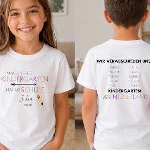 Kindergarten farewell, personalized T-shirt for the last day of kindergarten, daycare graduation, shirt for kindergarten graduation, first day of school
