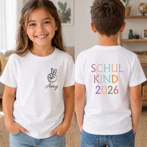 Personalized 2026 Schoolchild T-Shirt with Name | First Day of School Shirt for Girls and Boys | Kids' Back to School Gift Shirt
