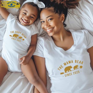 Mama and Baby Bear T-Shirt Set – Matching Mother & Child Look – Family Outfit – Gift Idea for Birth; Mother&#39;s Day
