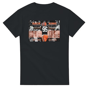 Myles Garrett NFL T-Shirt - Cleveland Browns #95 - Beat the Sack Record Tee - Football Fan Gift