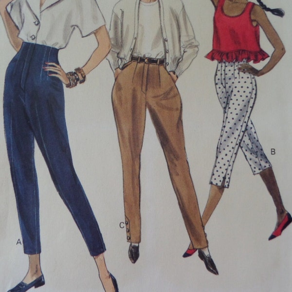 HIGH WAIST PANTS Pattern • Vogue 7418 • Miss 12-16 • Tapered Pants • Jodhpurs • Dart Fit • Sewing Pattern • Womens Pattern • WhiletheCatNaps