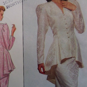 Simplicity 8947 Sewing Pattern: Drape Back Jacket & Slim Skirt, Miss Size