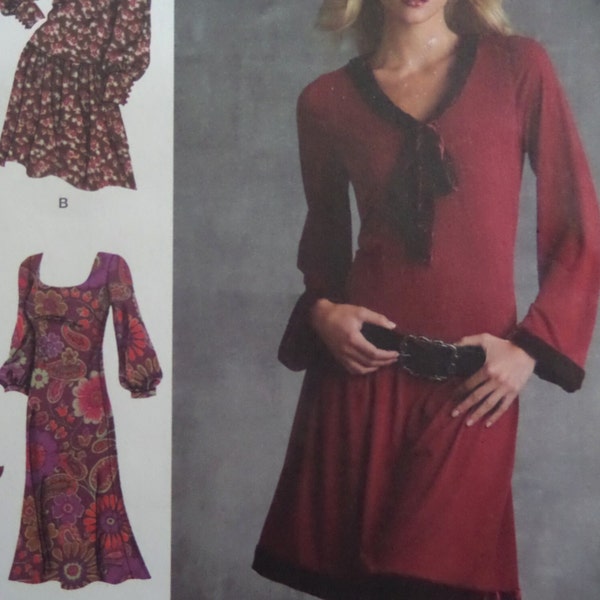 DROP WAIST DRESS Pattern • Simplicity 3556 • Miss 4-12 • A Line Dress • Flounce Sleeve • Sewing Patterns • Womens Patterns • WhiletheCatNaps