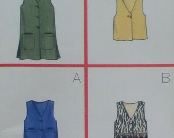 BUTTON VEST Pattern • Butterick 6274 • Miss 20-24 • Semi Fit • Straight Vests • Sewing Patterns • Womens Patterns • WhiletheCatNaps