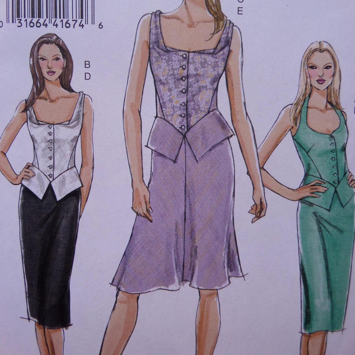 洋書 IN PERFECT SHAPE PEPLUM TOP Pattern • Vogue 8385 • Miss 6-12 • Halter Top