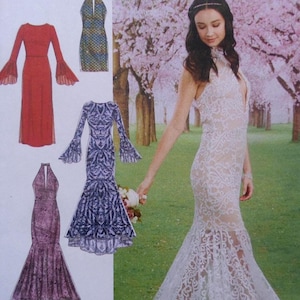 chinese dress ladies Misses Column and Mermaid-Style Dresses with Bodice and Sleeve Variations McCalls  Sewing Pattern 7569  Sew Essential