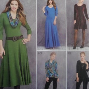 KNIT DRESS Pattern • Simplicity 1018 • Miss 6-14 • Princess Seam • Tunic • Pants • Cowl • Sewing Pattern • Womens Patterns • WhiletheCatNaps