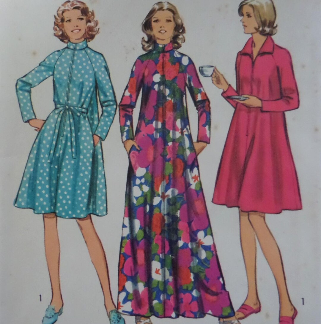 BELTED TENT ROBE Pattern Simplicity 5314 Miss M 12-14 Zip Front Robe ...