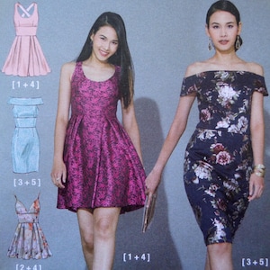 Midriff Band Dress Pattern: McCalls 7719, Miss Sizes, Uncut, Close-Fit, Lined, Bra Bodice, Womens Sewing Patterns, WhiletheCatNaps