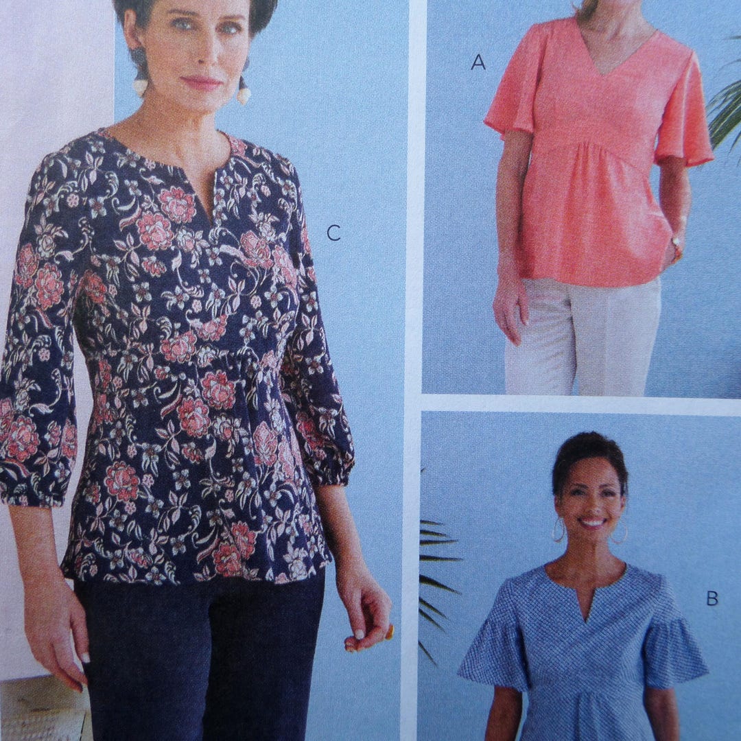 Midriff Band Top Pattern: Butterick 6732, Miss 14-22, Uncut, Shaped ...