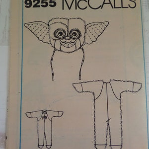 GIZMO Costume Pattern Mccalls 9255 Child Sizes Gremlin - Etsy
