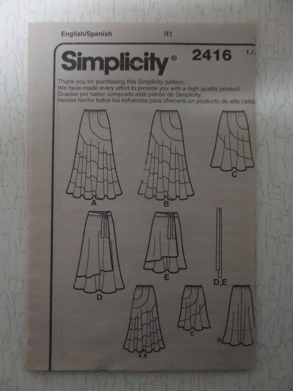 MOCK WRAP SKIRT Pattern Simplicity 2416 Womens 20W-28W | Etsy