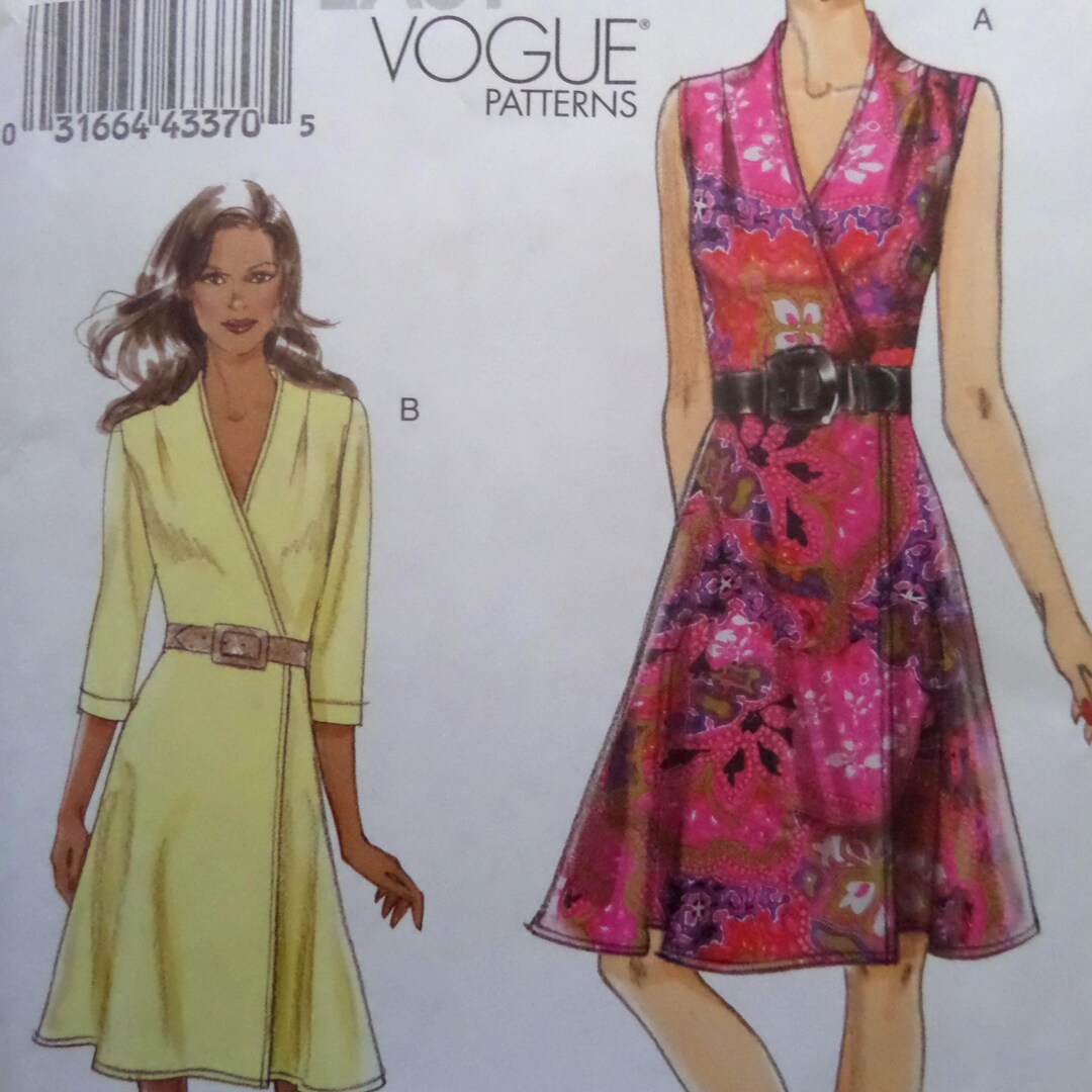 Wrapped Sundress Pattern Wrap Dress Pattern: Vogue 8646, Miss Sizes, Uncut, Wrapped Sundress ...