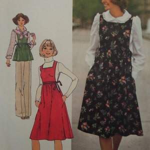 SIDE TIE JUMPER Pattern • Simplicity 7372 • Miss Sizes • Peter Pan Collar • Tie Top • Sewing Patterns • Womens Patterns • WhiletheCatNaps