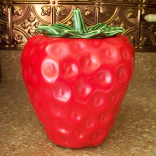 Vintage McCoy Strawberry Cookie Jar No. 263 is Yummy. Made in the USA.