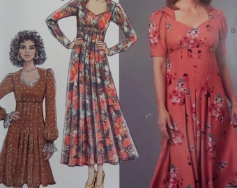 Empire Dress Pattern: Butterick 6586, Miss 6-14, Uncut, Sweetheart Neck, Close-Fit, Invisible Zip, Womens Sewing Patterns, WhiletheCatNaps