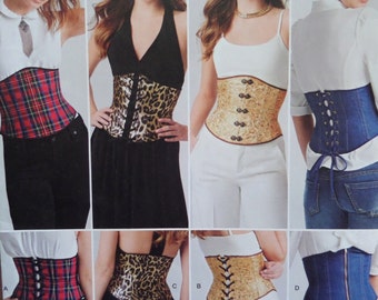 LACE UP CORSET Pattern • Simplicity 8129 • Miss 14-22 • Zip Corset • Waist Cinchers • Sewing Patterns • Womens Patterns • WhiletheCatNaps