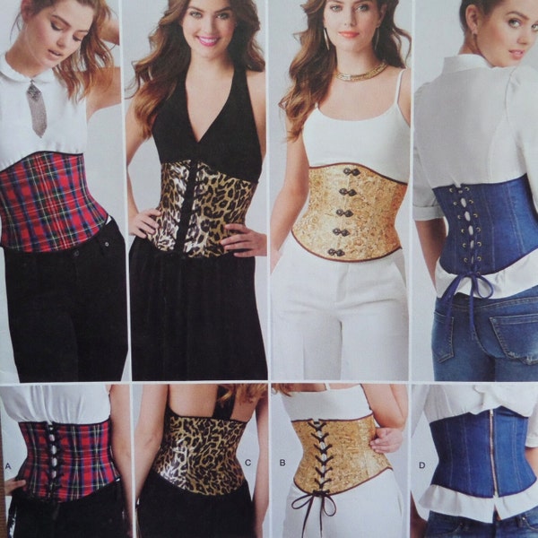 LACE UP CORSET Pattern • Simplicity 8129 • Miss 14-22 • Zip Corset • Waist Cinchers • Sewing Patterns • Womens Patterns • WhiletheCatNaps