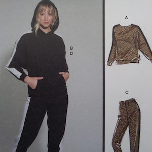 Warm–Ups Pattern: McCalls 8351, Miss XS–M, Uncut, Pull-On Pants, Hoodie, Pullover Top, Sewing Patterns, WhiletheCatNaps