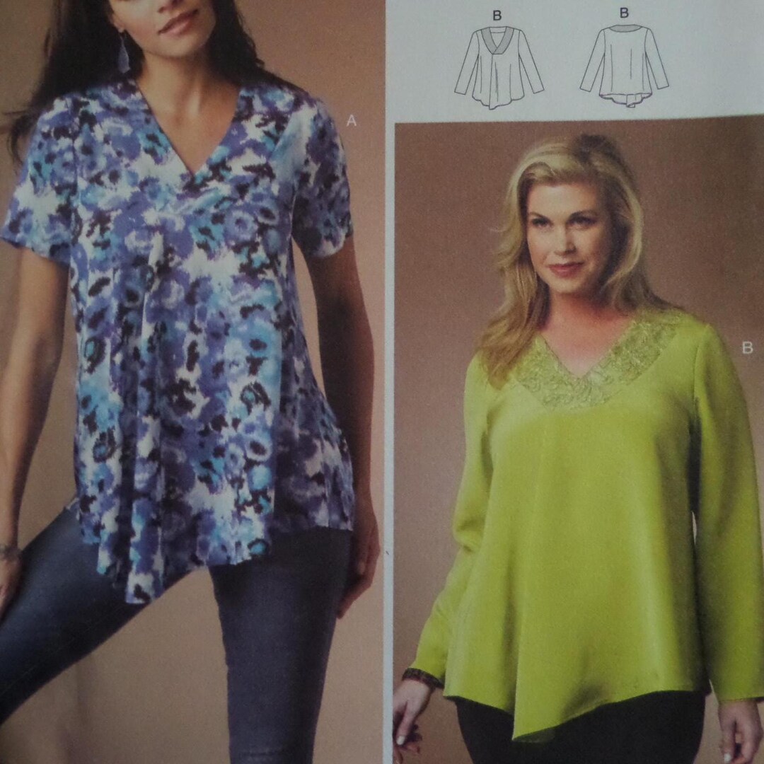 PULLOVER TOP Pattern • Butterick 5999 • Miss Xs-xl • Shaped Hem Top ...